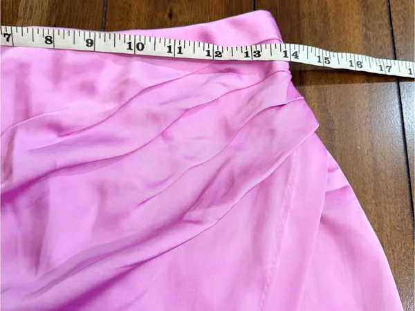 NWT Abercrombie & Fitch Satin Draped Mini Skort Pink Size S - Image 7