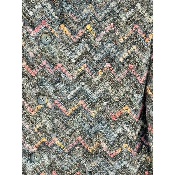 Yvonne La Marie Womens‎ Mohair Blend Tweed Button Front Jacket Blazer Size 12 - Image 3
