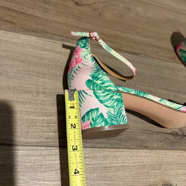 Comfortview The Orly Sandal block‎ heel floral Green Leaf pink size 10 - Image 9