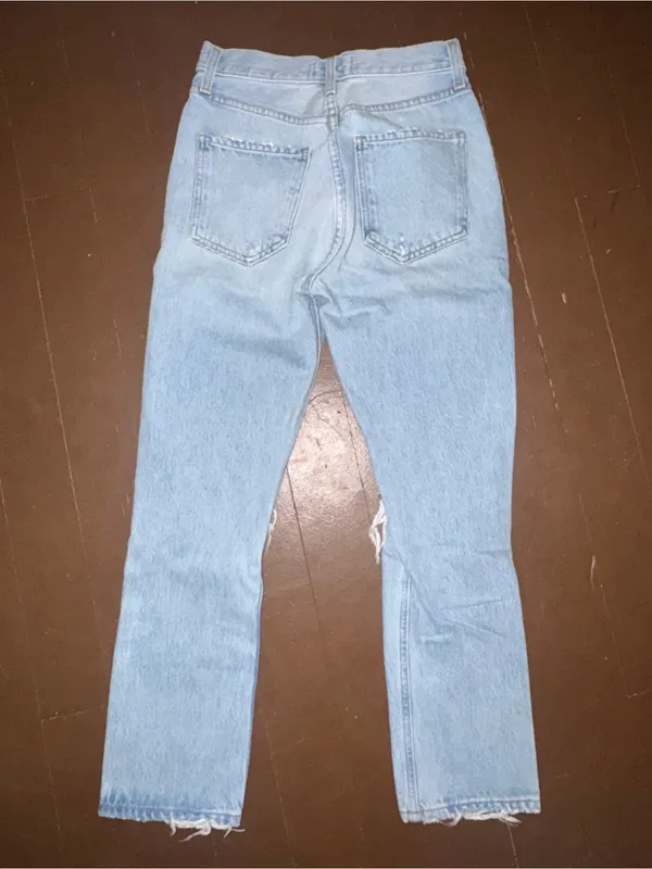 AGOLDE Light Blue Distressed Women’s Jeans - Image 4