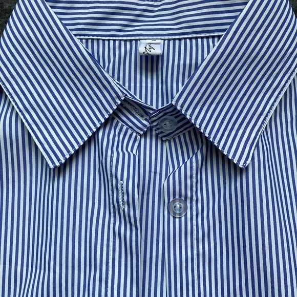 Women’s Stylish Striped Shirt Blue White Casual Button-Up size XS‎ NWOT - Image 7