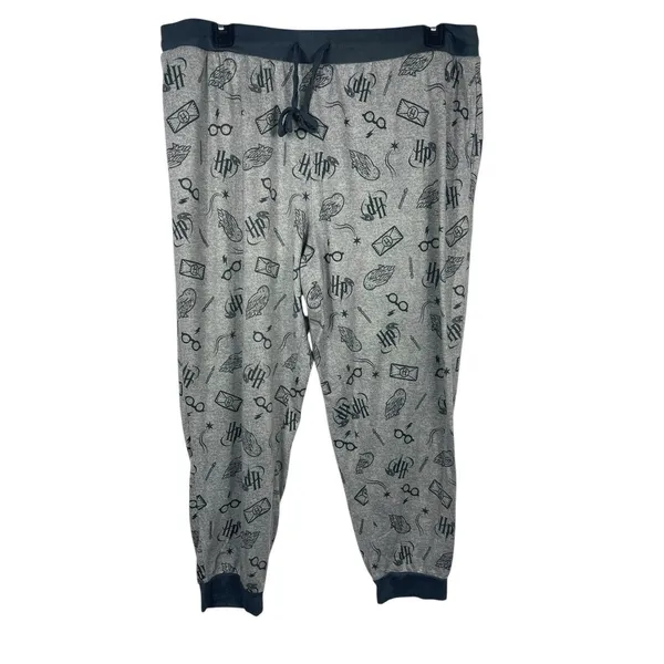 Harry Potter Wizarding World Pajama Set XXL Gray All Over Print Long Sleeve Pant - Image 2