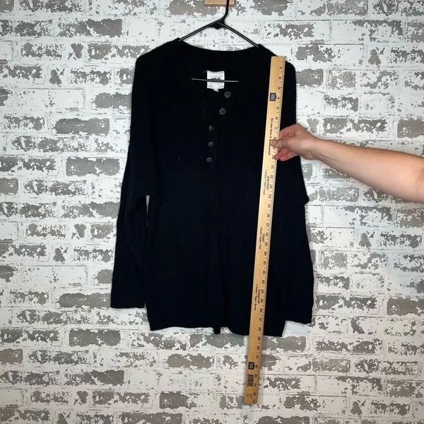 Aerie | women black knitted Henley sweater - Image 7