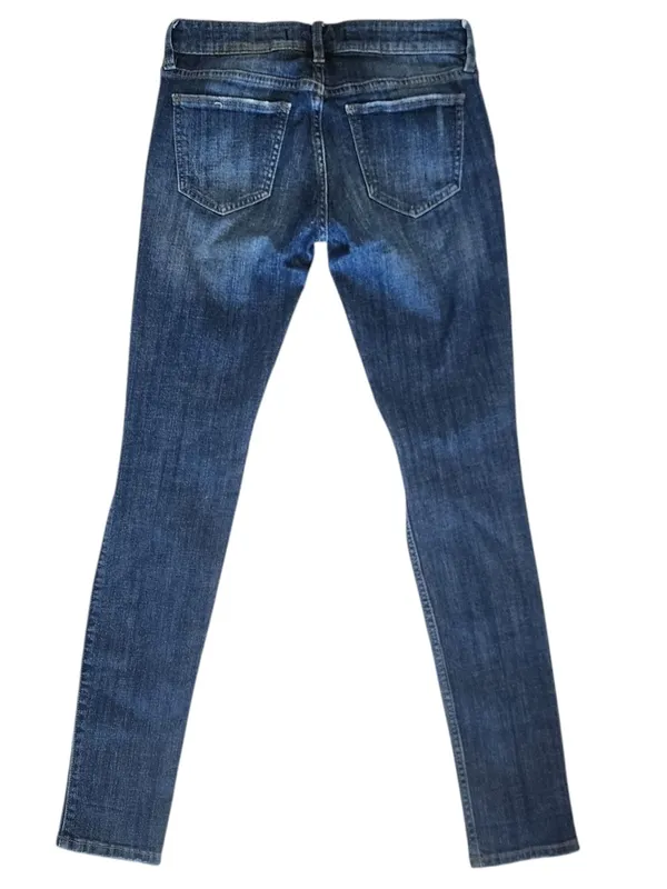 Distressed Mid-Blue Women's Skinny Jeans - Image 2