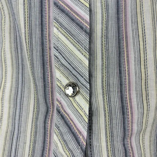 Ariat‎ Pro Series Women's XL Striped Button Up Western Shirt Bedazzled Snaps - Image 5