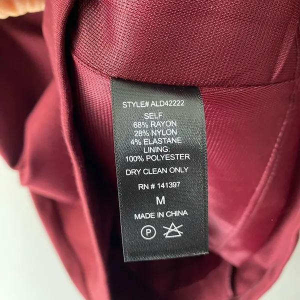 ASTR The Label Ruffle Spaghetti Strap Cocktail Mini Dress M‎ Burgundy - Image 6