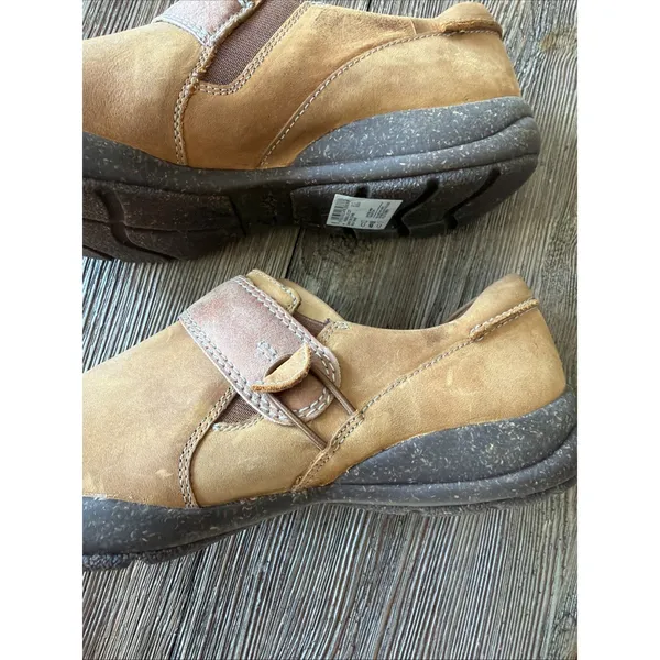 Clarks Collection Women’s 9.5 Leather Slip-Ons Roseville Dot Dark Tan New - Image 5