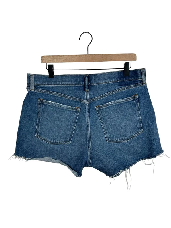 Abercrombie & Fitch The Mom Short Mid Rise Curve Love Distressed Denim Shorts 32 - Image 3