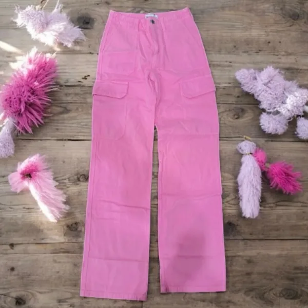 Zara Pink Straight Leg Jeans - Image 5