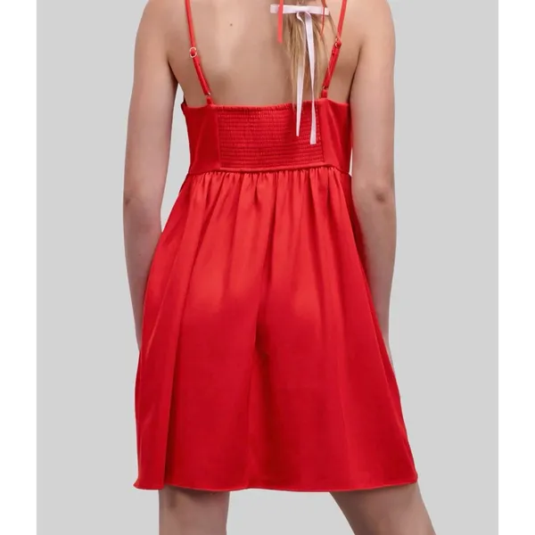 TCEC Red Mini Dress with Double Bow Front - Image 2
