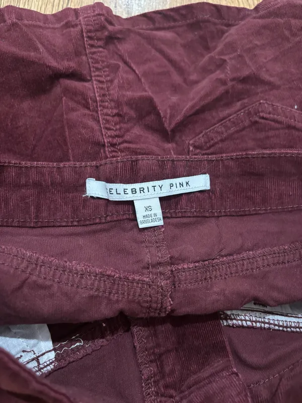 Celebrity Pink Burgundy Corduroy Skirt - Image 3