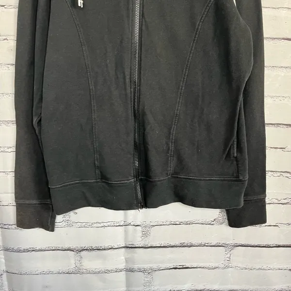 The North Face Women’s XL Fleece Softshell Full-Zip Pullover Jacket Black White - Image 4