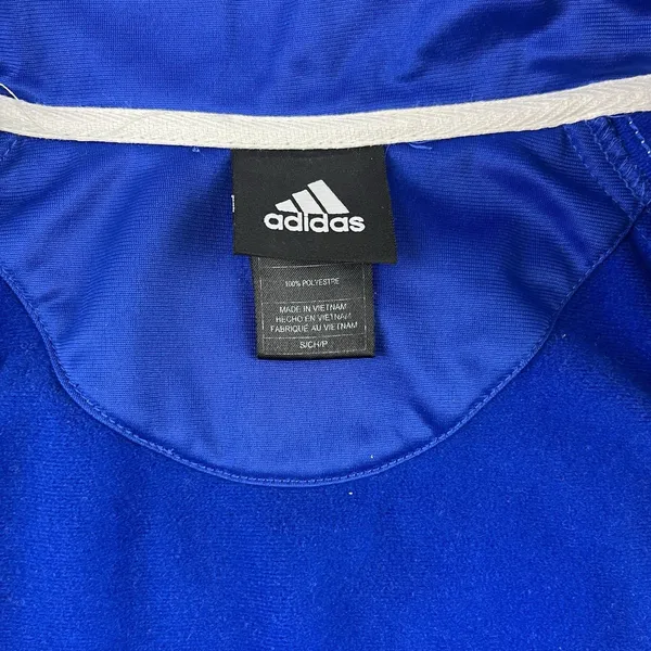 KU Kansas Jayhawks Vintage Adidas Track Jacket 3 Stripe Full Zip Bomber Blue Med - Image 11