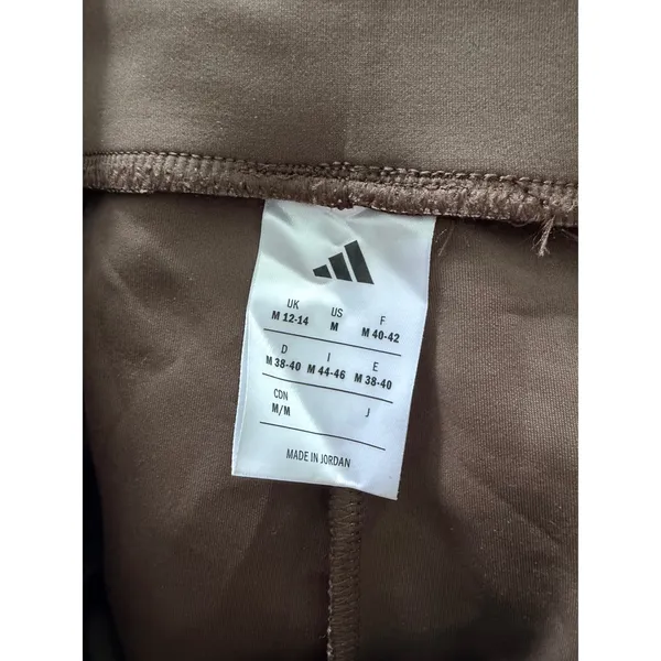 Adidas Womens Wide Leg Athletic Pants Brown High Rise Crop KF0794 Medium - Image 3