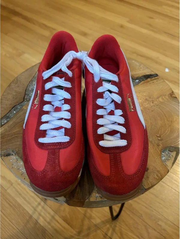 Puma Easy Rider Red and White Sneakers us 6/uk3.5 - Image 2