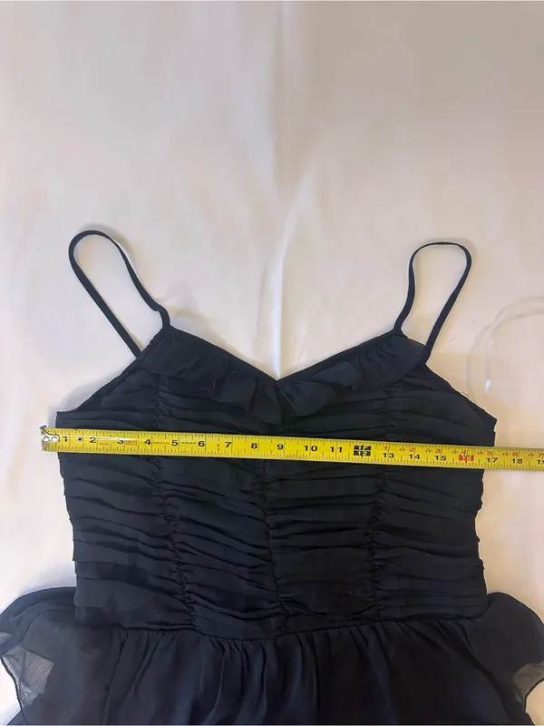 American Eagle Outfitters Black Ruffle Tiered Spaghetti Strap Mini Dress - Image 2