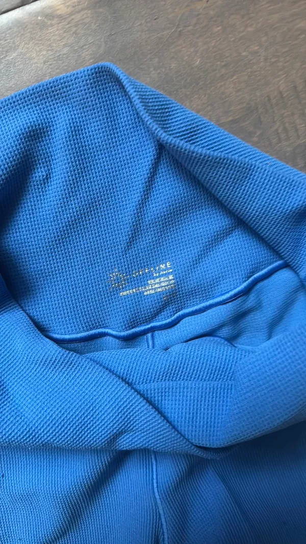 aerie waffle knit blue crossover leggings - Image 3