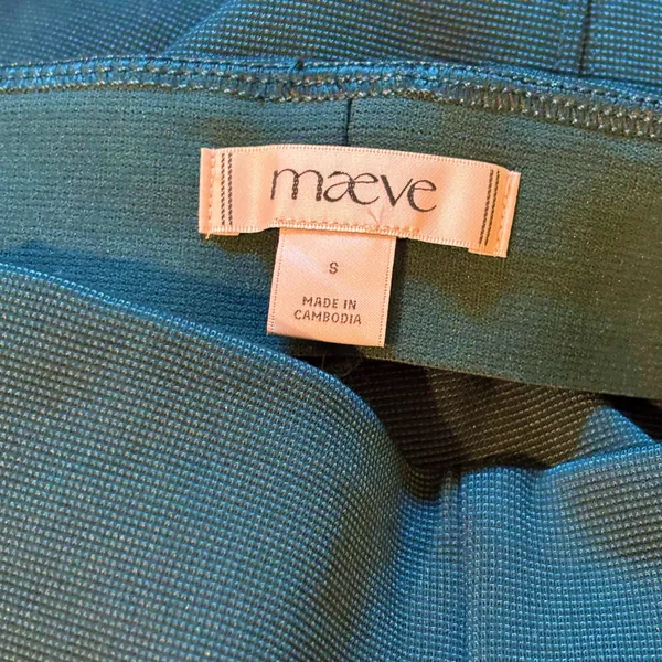 Maeve Anthropologie Blue Pull-On Straight Leg Ponte Knit Pant - size Small - Image 2