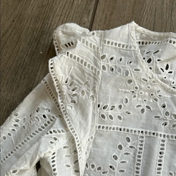 The Kooples White Eyelet Lace Blouse - Image 3