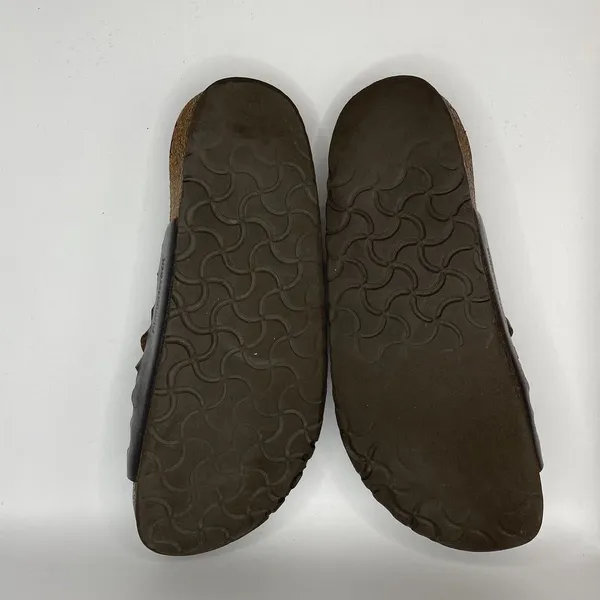 Birkenstocks Sz 38 US W7 Brown‎ Leather Mayari Arizona Granada slide Sandals Y2K - Image 11