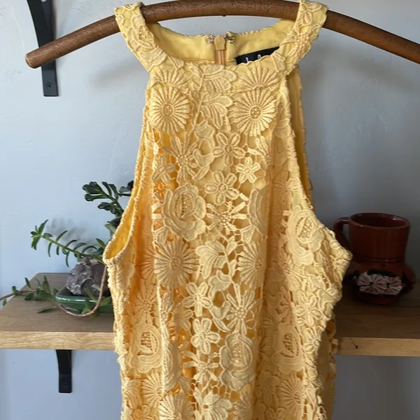 Lulu’s Love Poem Butter Yellow Lace Mini Dress Size Small - Image 6