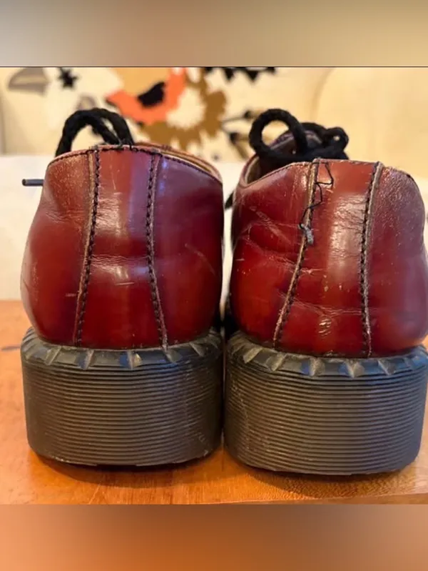 Vintage Dr. Martens Made in England Oxblood 3-Eye/1461 oxford's Women's sz 10 - Image 5