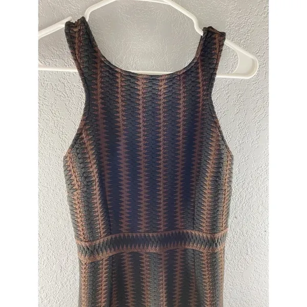 Anthropologie Maeve Meridian Midi Striped Quilted Brown Black Dress NWT - Image 5