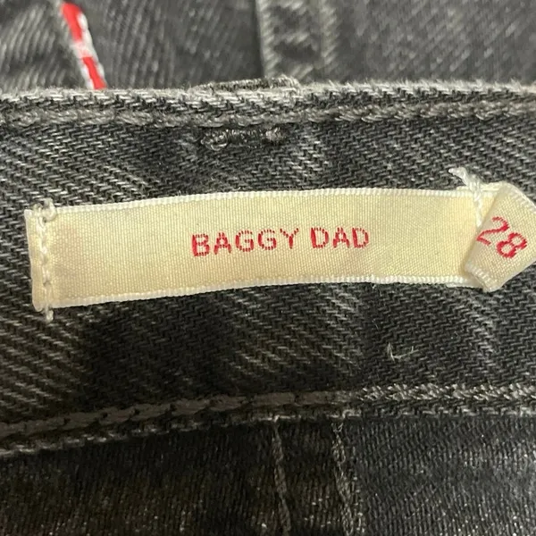 Levi's Baggy Dad Women's Black High Waisted Wide Leg Ankle Denim Jeans Pants 28 - Image 4