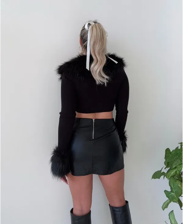 Et Clet Fur trim cardigan - Image 3