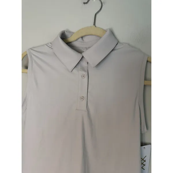 Rhône Women's Course To Court Sleeveless Polo Gray Lavender Sz M Polo NWT $88 - Image 13
