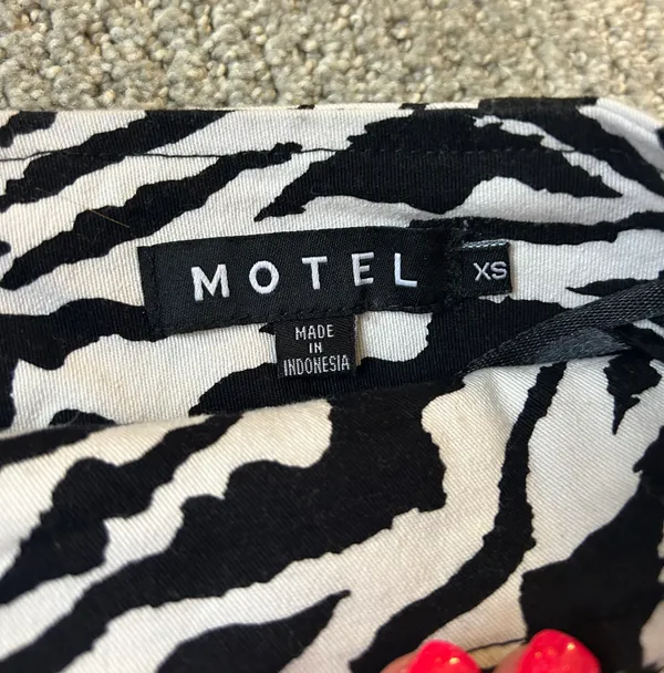 Motel Zebra Print Mini Skirt - Image 3