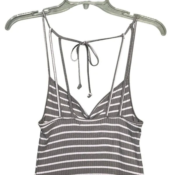 Abercrombie & Fitch Dress Womens XS Gray Striped Ribbed Knit Swing Sundress - Image 10