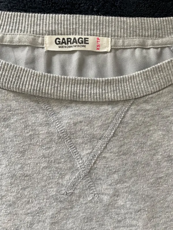 Garage Off-The-Shoulder Top Grey - Image 5