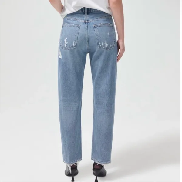 AGOLDE 90s Mid Rise Straight Relaxed‎ Distressed Jeans in Fall Out Size 24 - Image 3