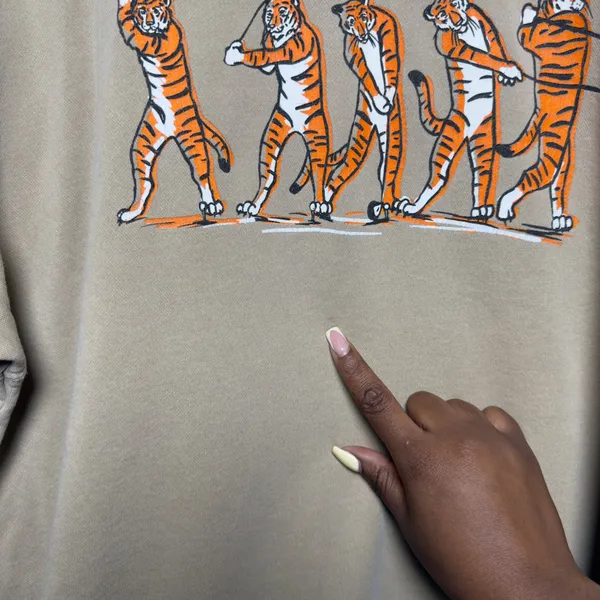 Barstool Golf x Independent Trading Co Sweatshirt XL Tan Tiger Novelty Oversize - Image 5