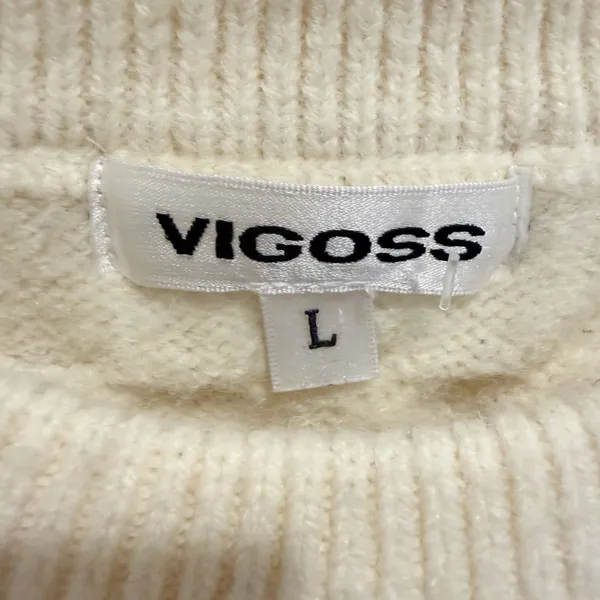 Anthropologie VIGOSS‎ Cable Knit Tie Back Sweater in Cream - Image 8