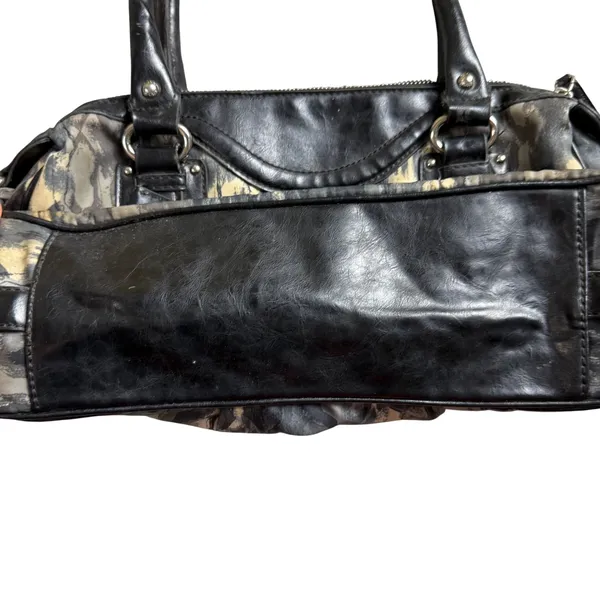 Vintage Y2K Etienne Aigner Satchel Bag Purse Black‎ Snakeskin Fabric/Leather - Image 6