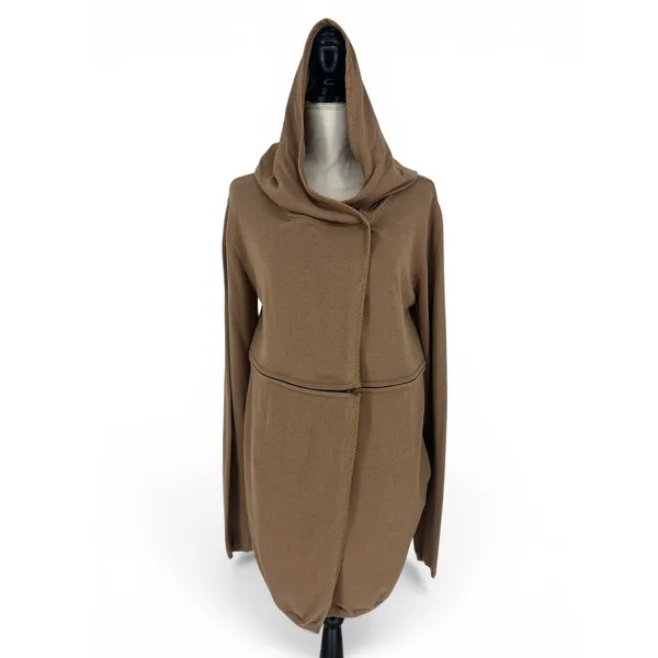 Elaine Kim Convertible Hooded Cardigan Sweater Zip Hem Cotton‎ Size P - Image 4