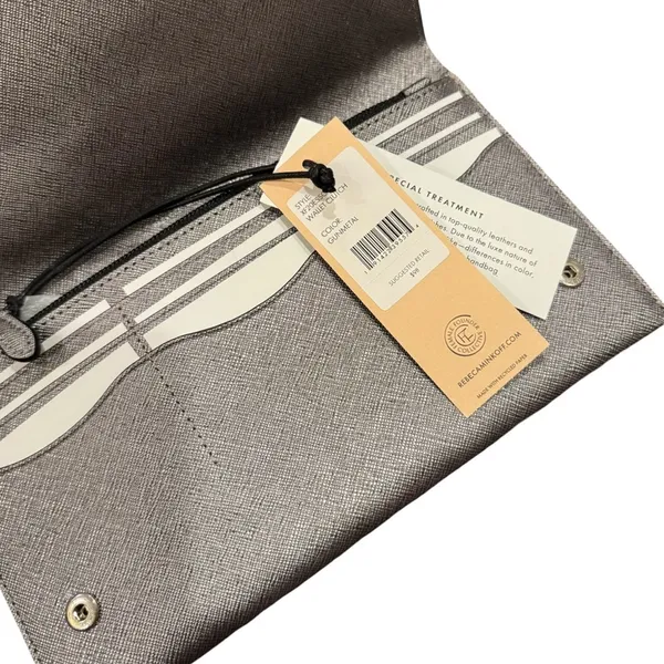 Rebecca Minkoff Metallic Leather Wallet Clutch Bag - Gunmetal NWT - Image 4