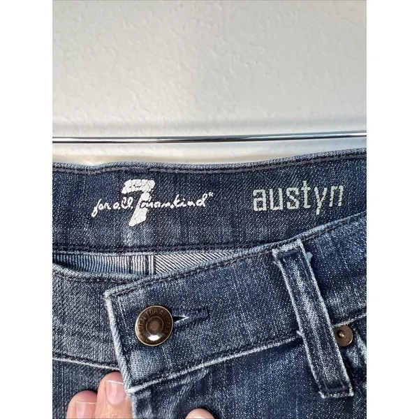 7 For All Mankind Jeans size 33 Blue Austyn Regular Fit Straight Leg Stretch - Image 3