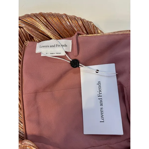 Lovers and Friends Sleeveless Emmy Rose Gold Pleated Maxi Gown XS - Image 2