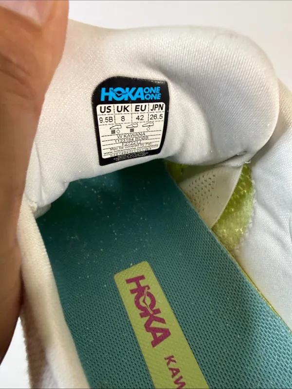 Hoka Kawana Women's Athletic Shoes in Cream, Lime & Pink Accent - Image 9