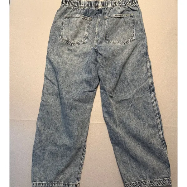 Gap Supersoft Pull-On Barrel Jeans Light Wash Denim Women Size M - Image 8