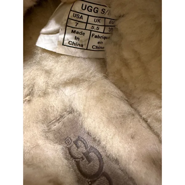UGG Dakota Chestnut Suede Moccasin Slippers Womens 7‎ Brown Wool Lined 5612 - Image 4