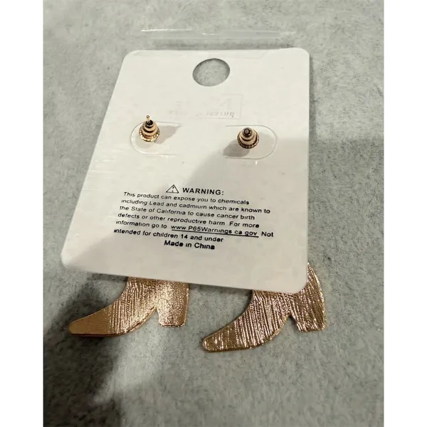 Nicole Purest Essence Earrings Blue Enamel Cowboy Boot Dangle South western cute - Image 3