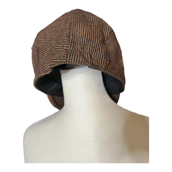 Wool & Leather Academia Cap Women's Brown Winter Hat - Image 4