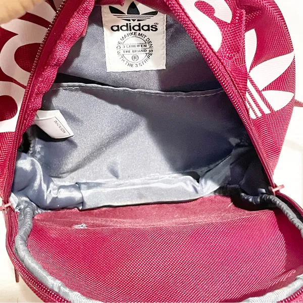 Adidas Maroon Red Three Striped Trefoil Mini Backpack Pocketbook Travel‎ - Image 2