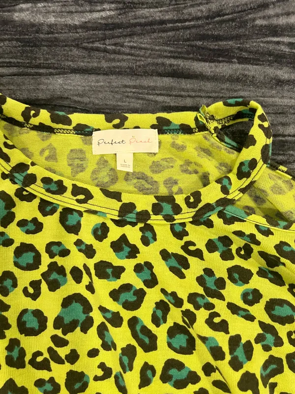 Leopard Print Shirt - Yellow and Green Size L by perfect peach - Image 4