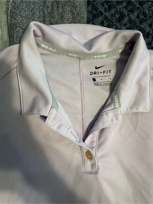 Nike Women’s Light Lavender Dri-FIT Polo Top size large - Image 2