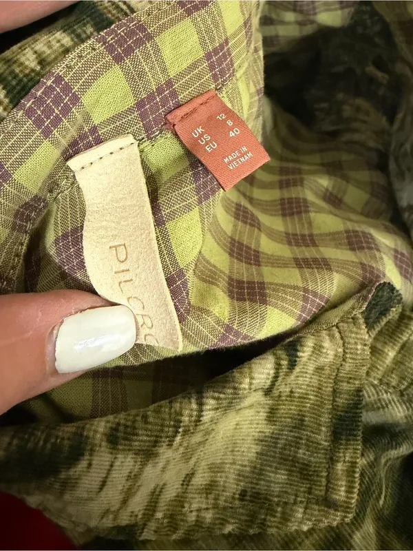 Pilcro Anthropologie ruched camo abstract print‎ dress size 8 - Image 8